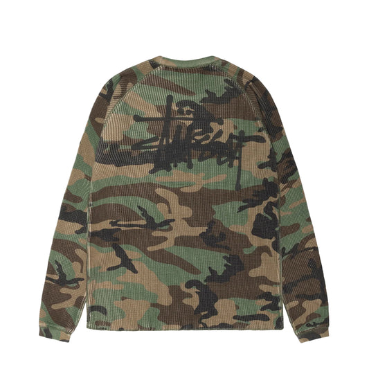 Stüssy Longsleeve "Thermal Raglan Basic Stock" woodland camo