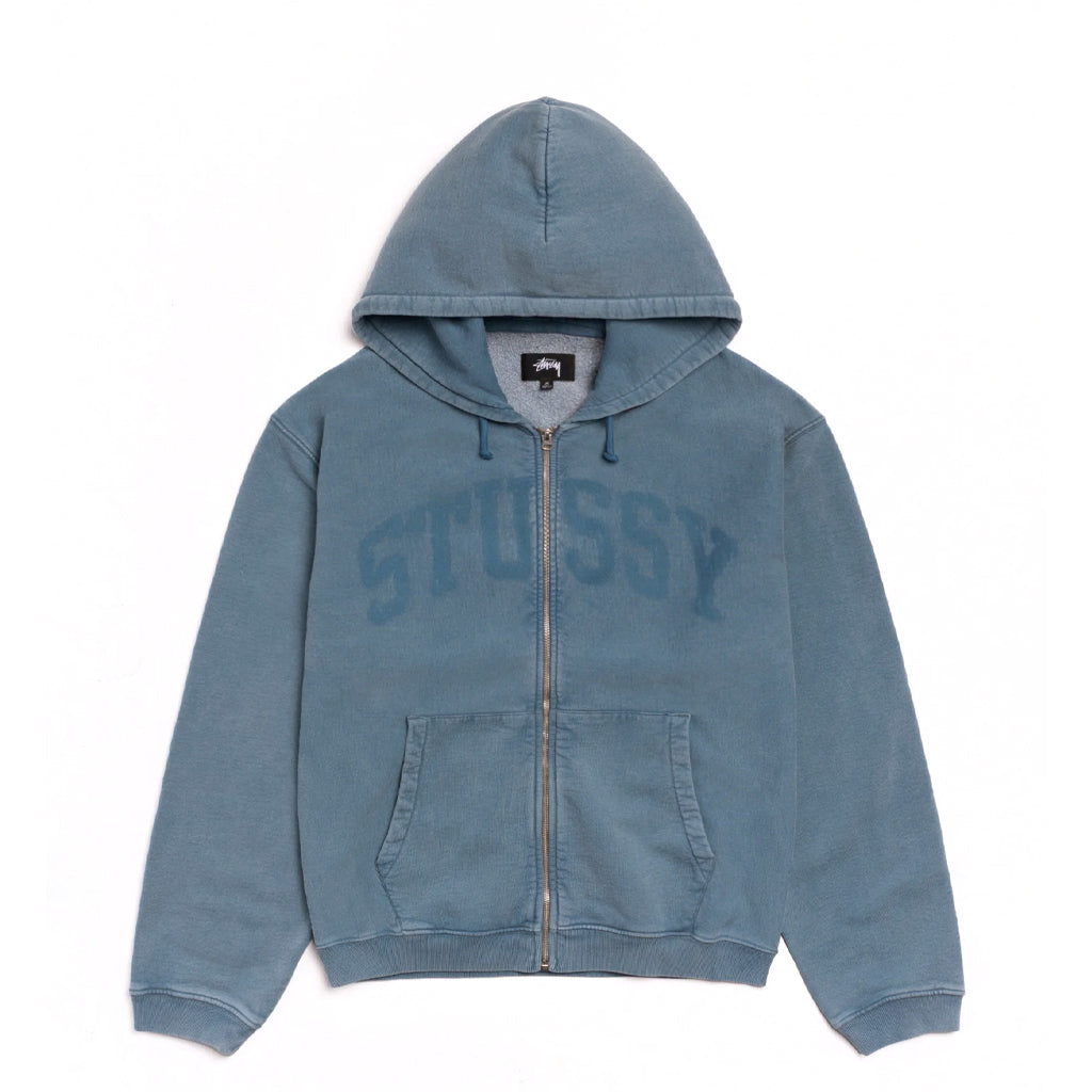 Stüssy Zip Hoodie "Faded Graphic" washed navy