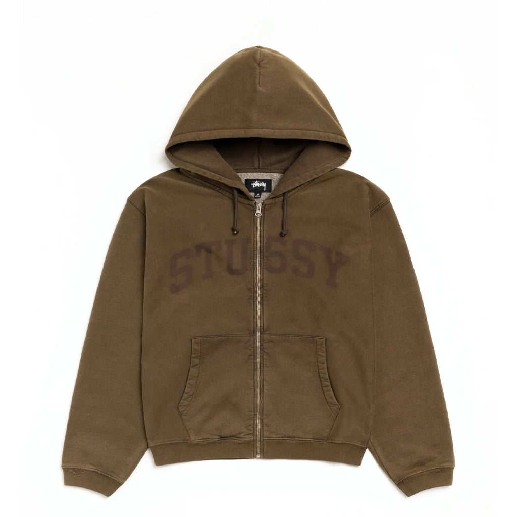 Stüssy Zip Hoodie "Faded Graphic" olive