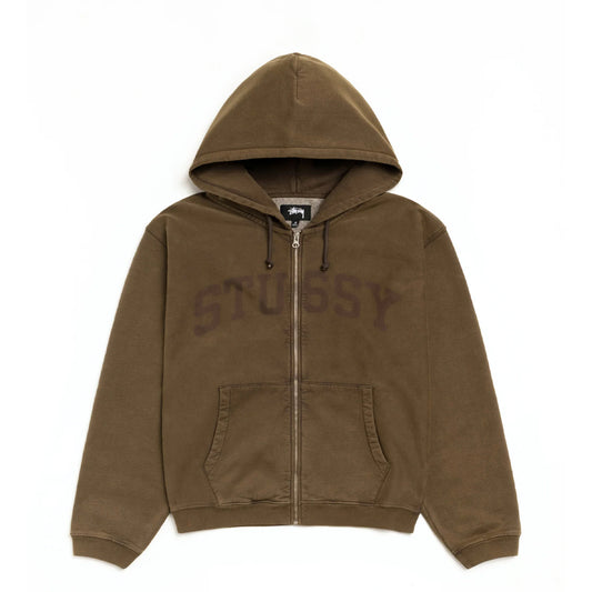 Stüssy Zip Hoodie "Faded Graphic" olive