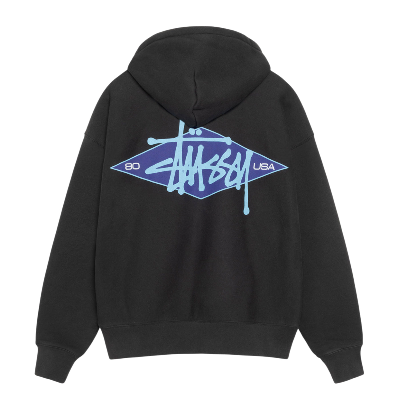 Stüssy - Zip Hood - Basic Diamond - black