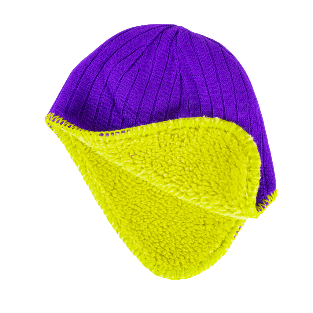 Always - ADWYSD - beanie - reversible ear flap - purple/green