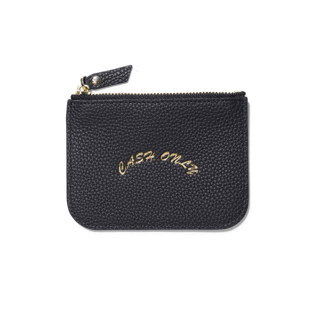 Cash Only - Wallet - Leather Zip Black