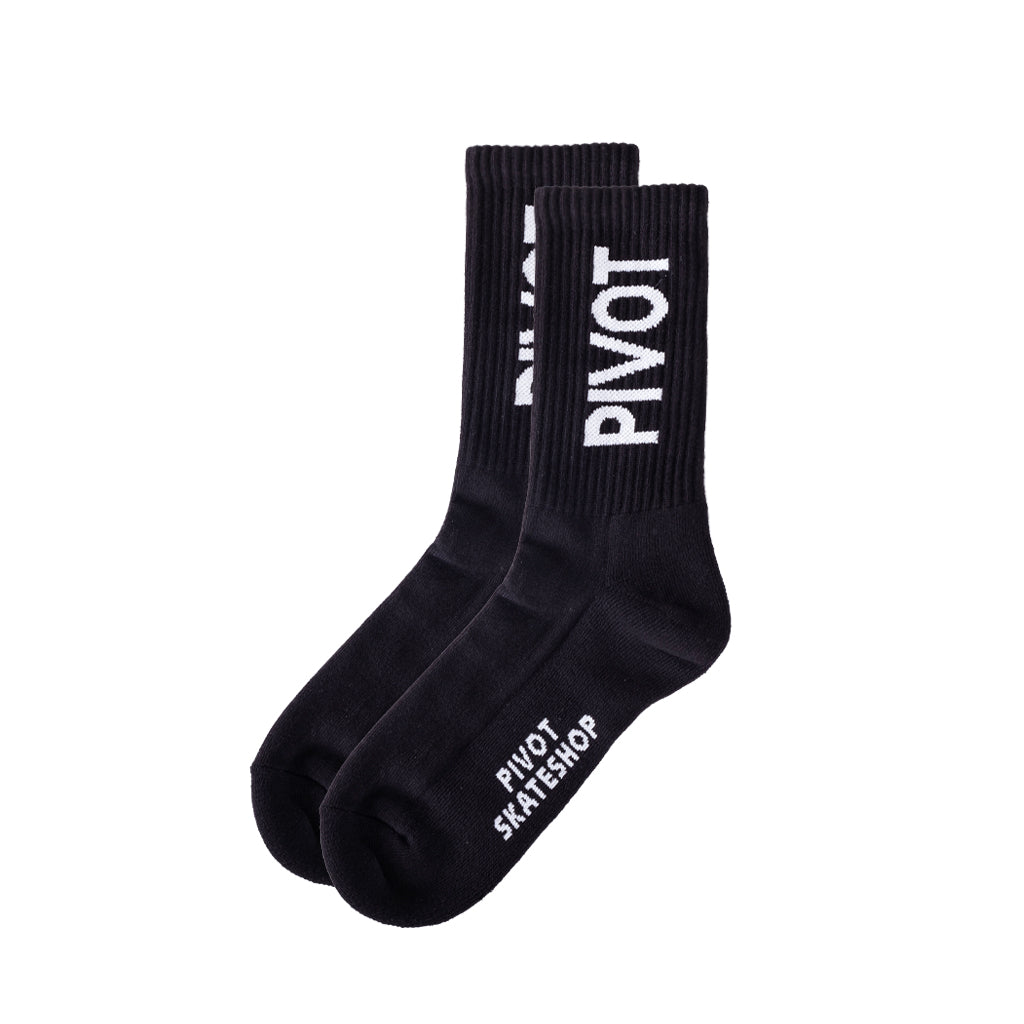 Pivot Skateshop Bold Logo socks black