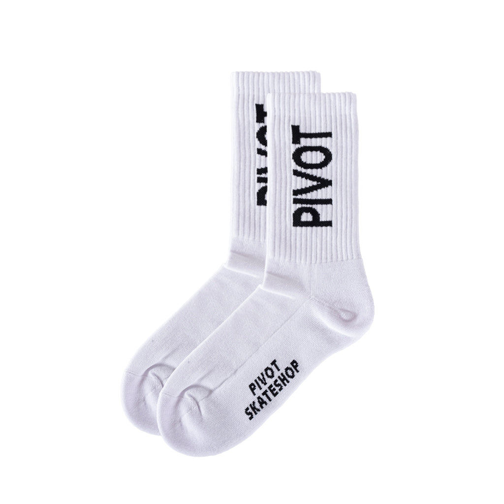 Pivot Skateshop Bold Logo socks white