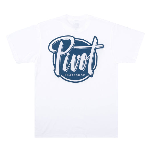 Pivot  Skateshop Logo T-Shirt white petrol
