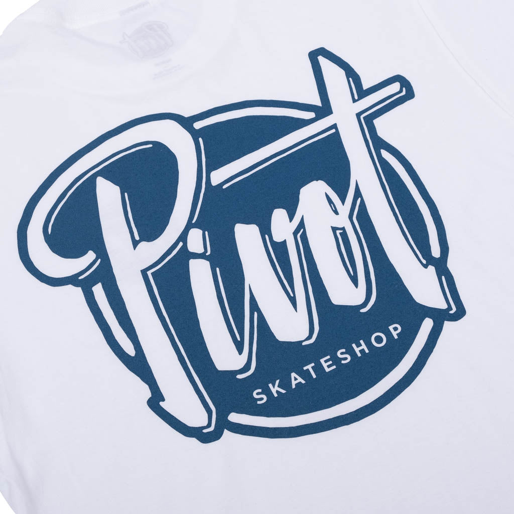 Pivot Skateshop - T-Shirt Logo - white/petrol