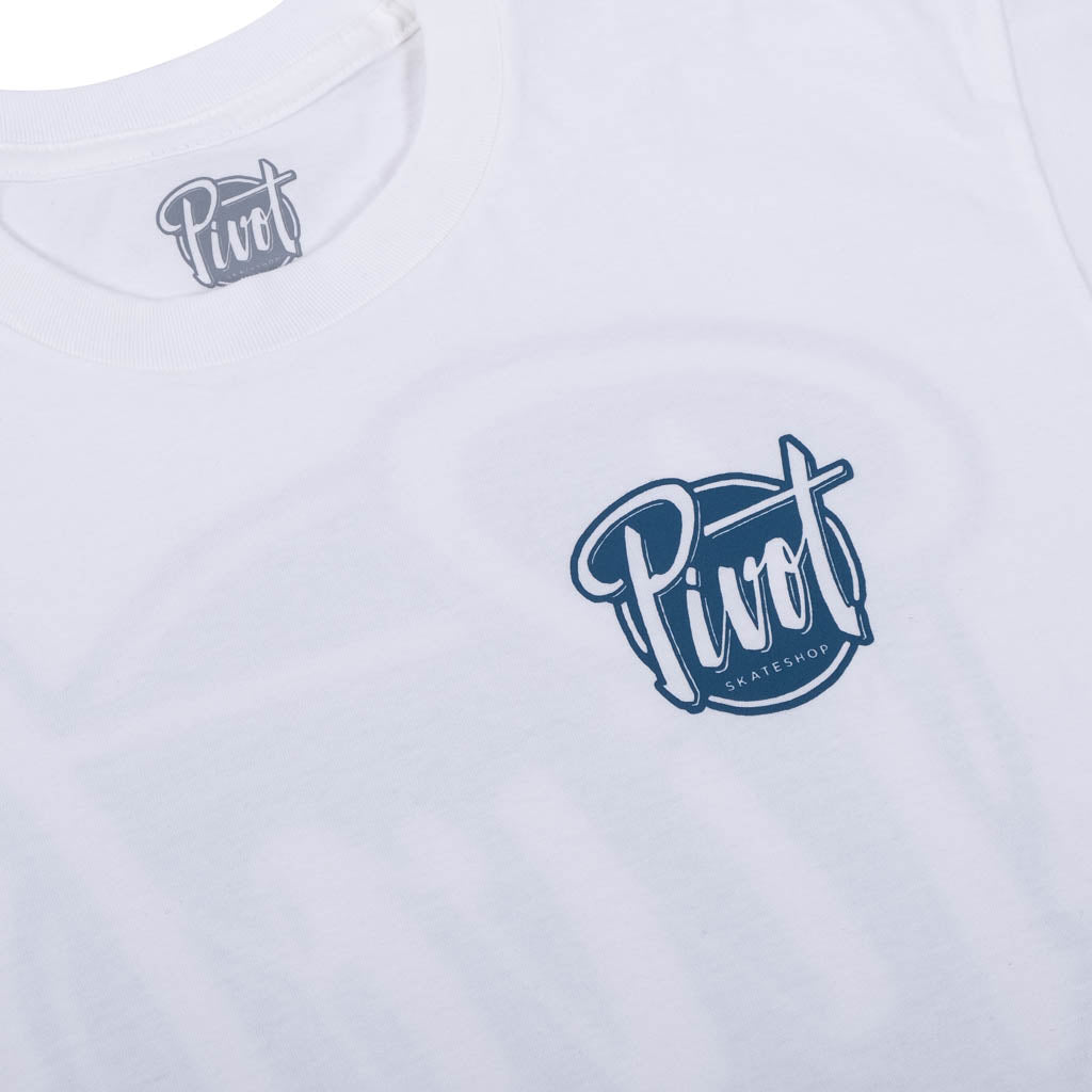 Pivot Skateshop - T-Shirt Logo - white/petrol