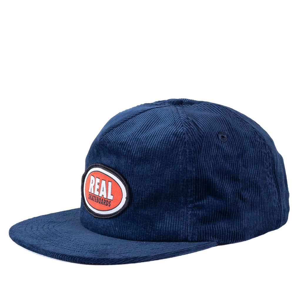 Real Cap Oval Patch Corduroy navy/ red