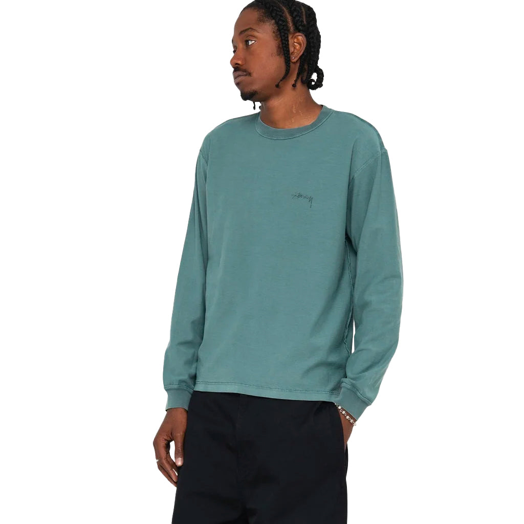 Stüssy - Longsleeve - Pig. Dyed Inside Out Crew - teal