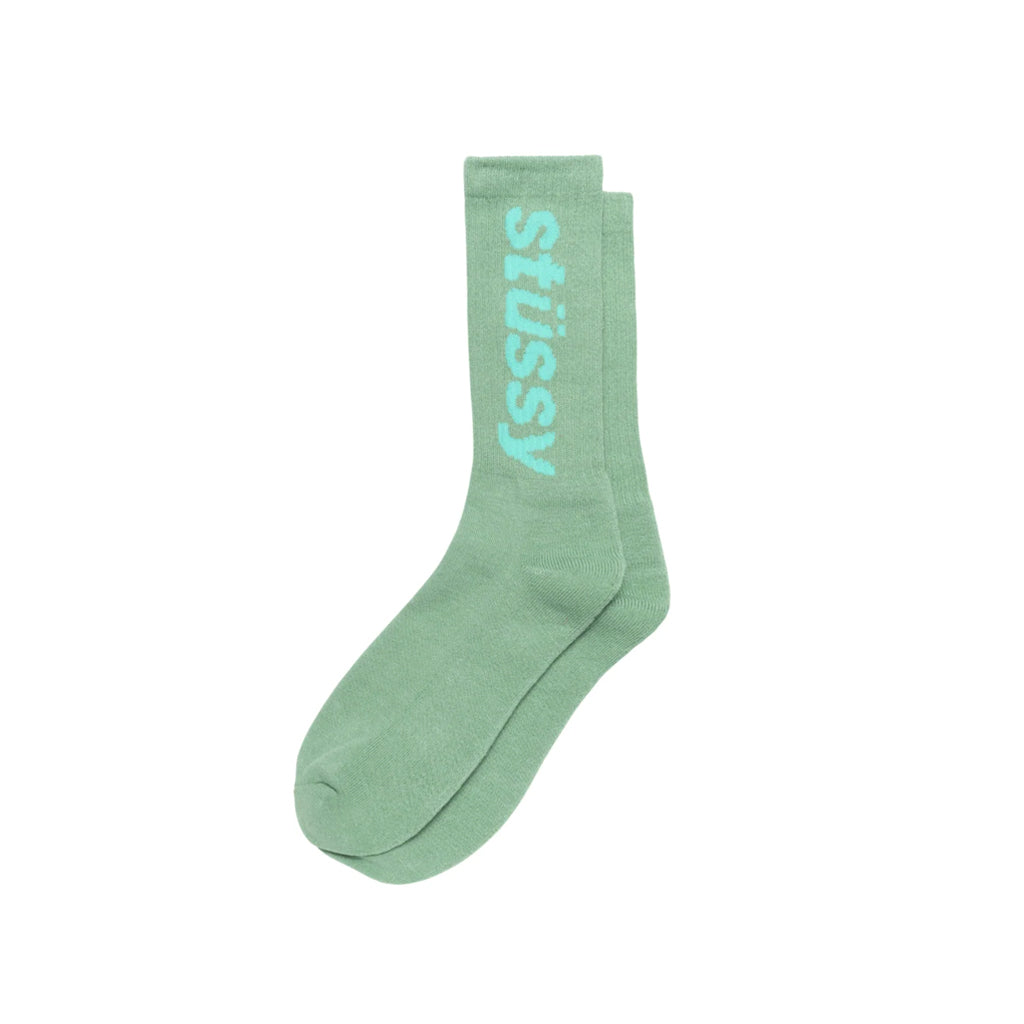 Stüssy - Socks - Helvetica Crew - pistachio/aqua