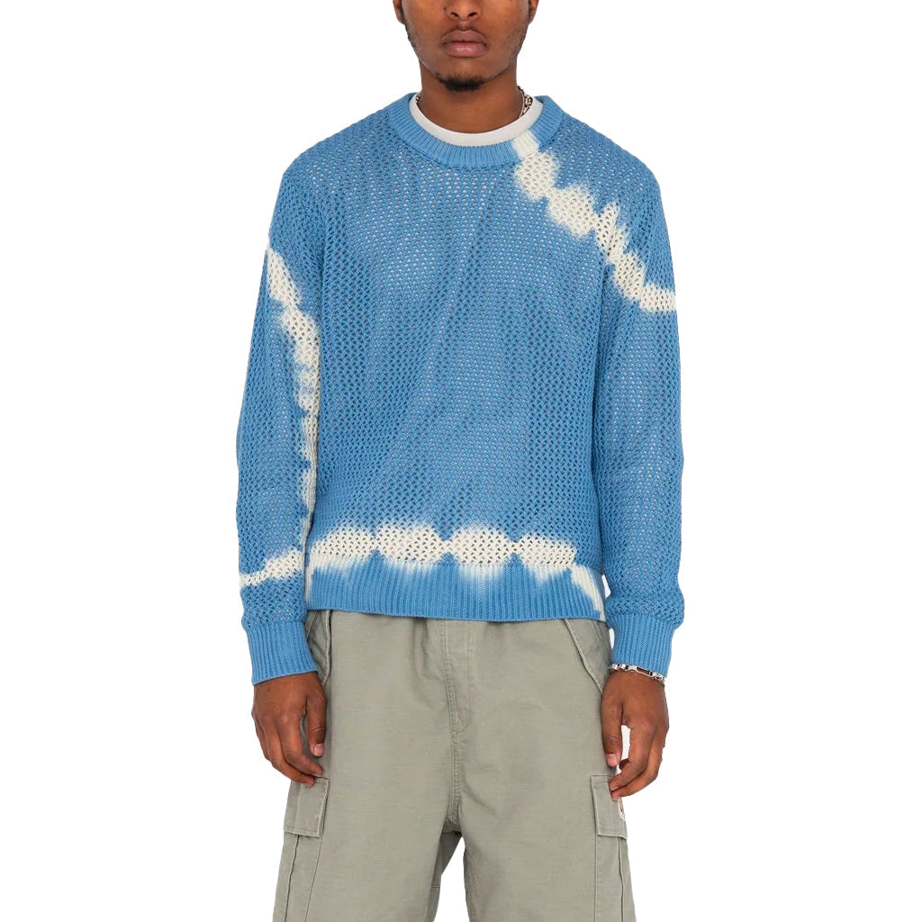 Stüssy - Sweater - Pigment Dyed Loose Gauge Sweater - tie dye blue