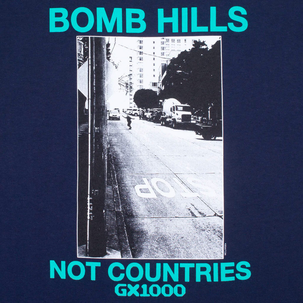 GX 1000 T-Shirt "Bomb Hills Not Countries" navy